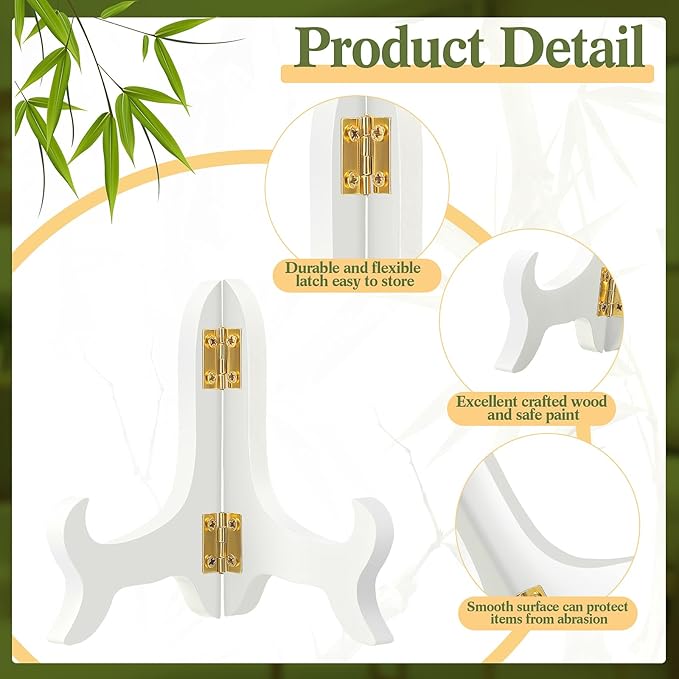 Tatuo 4 Packs Wooden Display Stand Decorative Plate Stands - Image 3