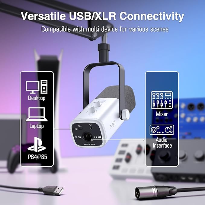 FIFINE Gaming XLR/USB Microphone Kit, Streaming Dynamic Mic Set - Image 3