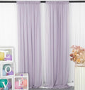 DUOBAO Silver Gray Curtains for Living Room Set of 2 Chiffon Curtain Window by DUOBAO