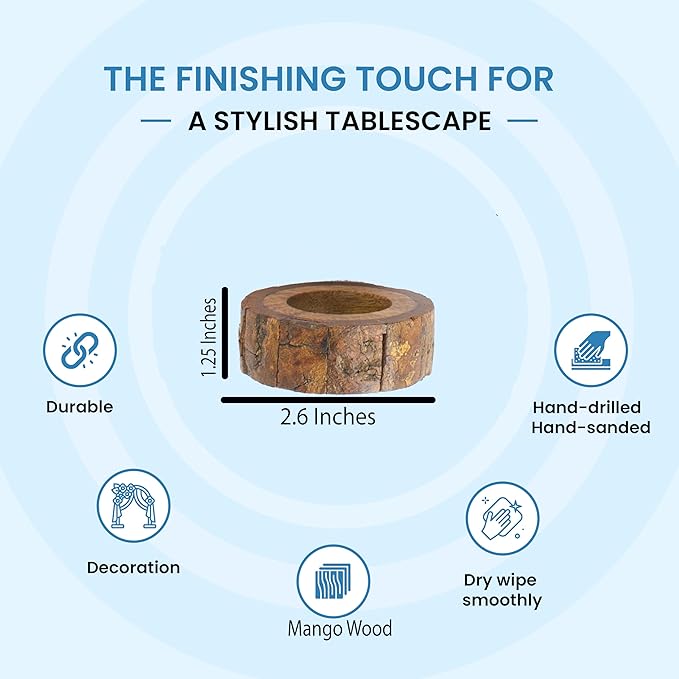 Farmhouse Rustic Wood Napkin Rings Set of 12 - Image 3