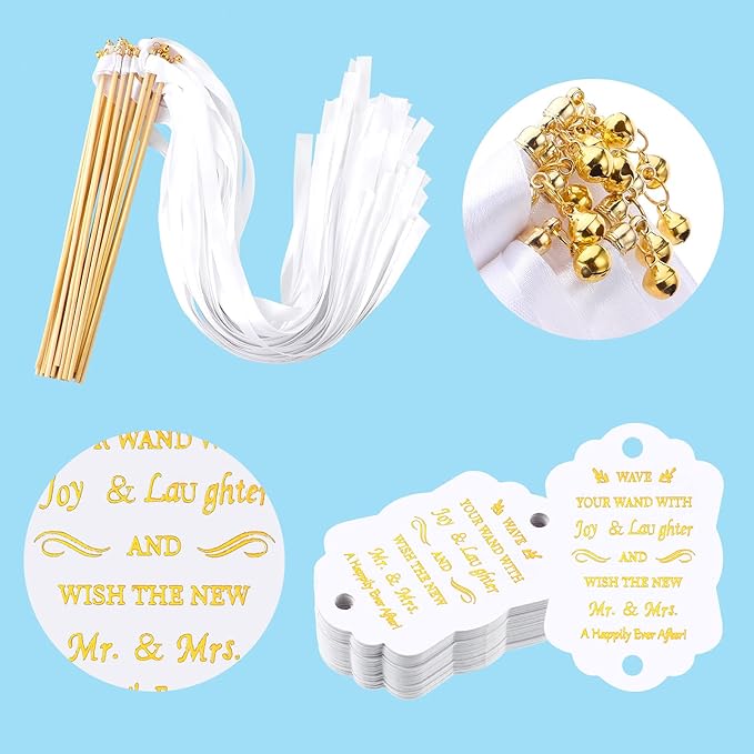 Junkin 100 Pcs Wedding Wands Streamers - Image 3