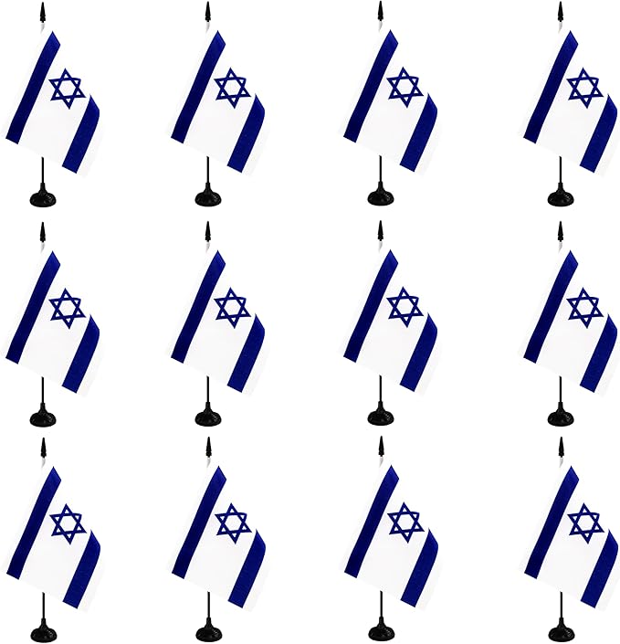 Israel Desk Flag, 12 Pack Israeli Table Office Flag by Unknown