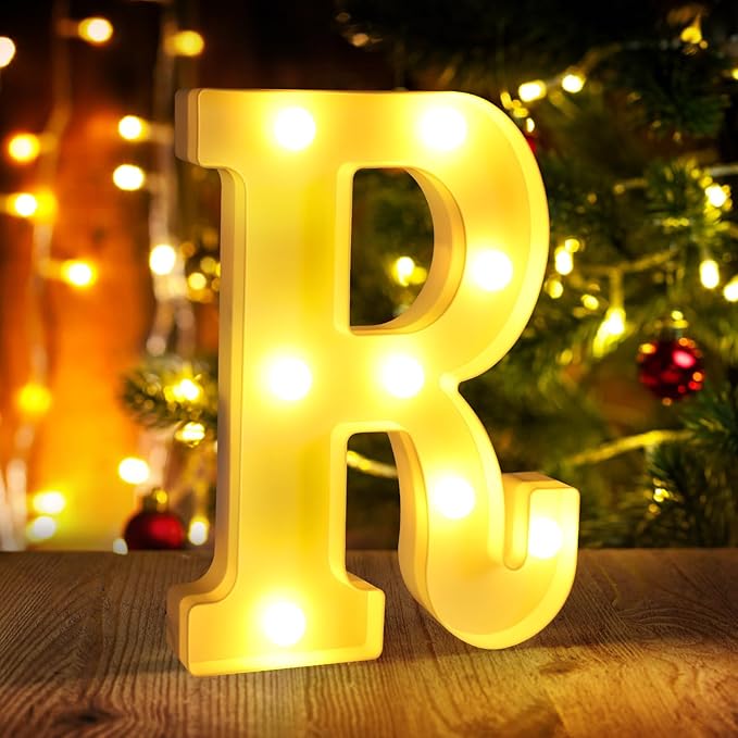 Light Up Letters R, LED Sign Marquee Letters 26 Alphabet by funsky