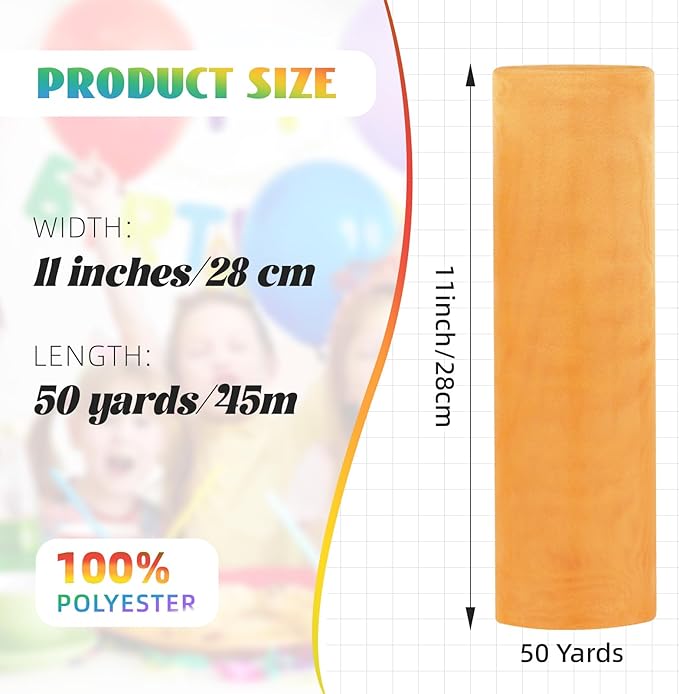 Crystal Organza Fabric Tulle 11 Inch by 50 Yards Sheer Tulle Rolls - Image 3