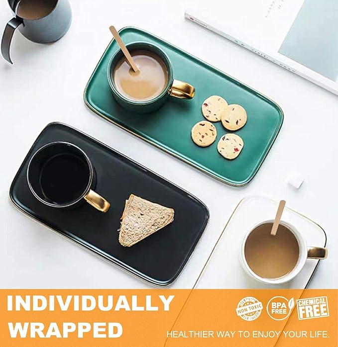 5×1000Pcs Disposable Wood Coffee Stir Sticks Stirrers Individually Paper - Image 5