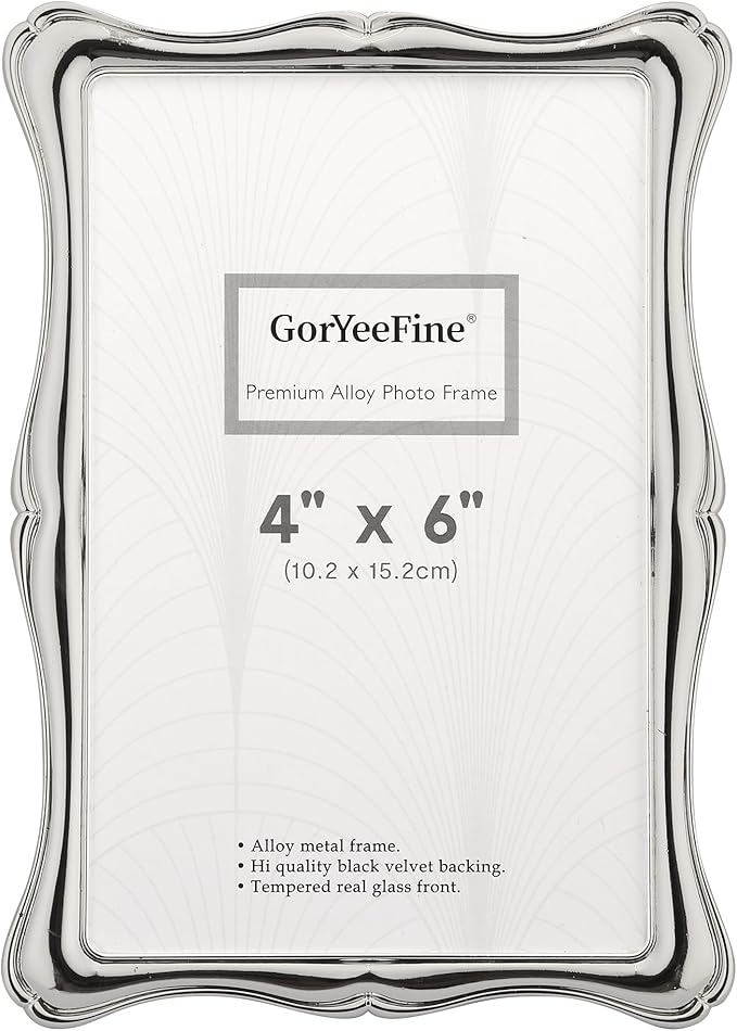 4 x 6'' Premium Alloy Silver Photo Frame by GorYeeFine
