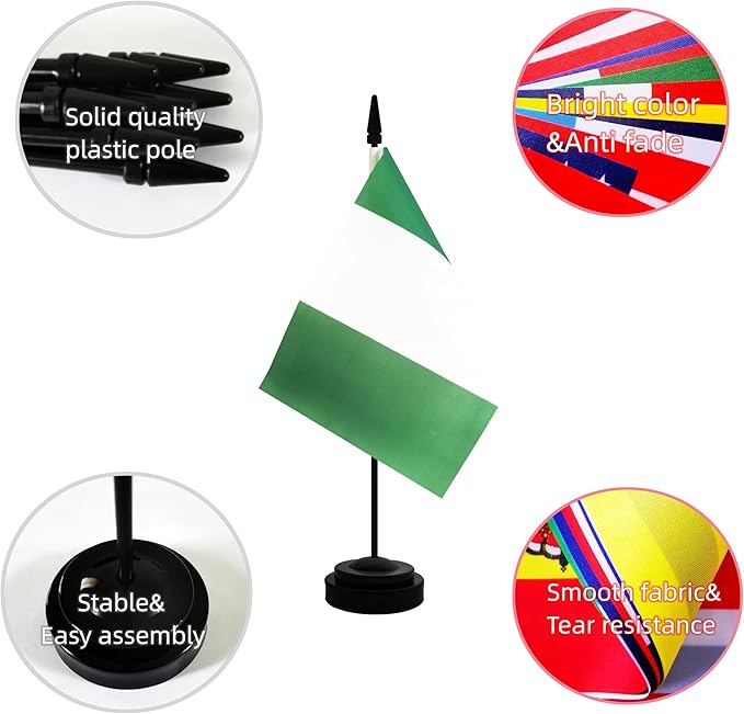 2 Pack Nigeria Desk Flag, Nigerian Table Office Flag - Image 3