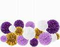 Purple White-Gold Lavender Tissue Pom-Poms by Panduola