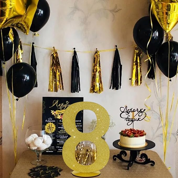 TONIFUL 11.8 Inch Gold Glitter Numbers Table Centerpieces 0-9 Birthday Party - Image 5