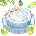 Liacere 150PCS Clear and Green Plastic Plates by Liacere