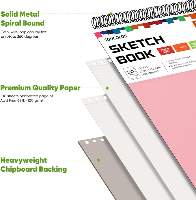 Soucolor 9"x12" Sketch Book 2-Pack: Halloween & Christmas Art Supplies - Image 4