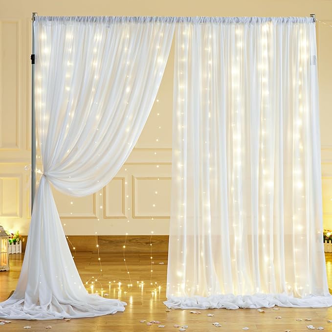 10x10ft White Sheer Backdrop Curtain - Image 8