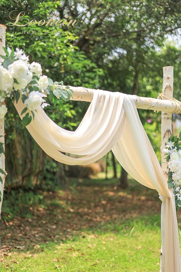 Lookein Chiffon Arch Fabric Drapes - Image 4