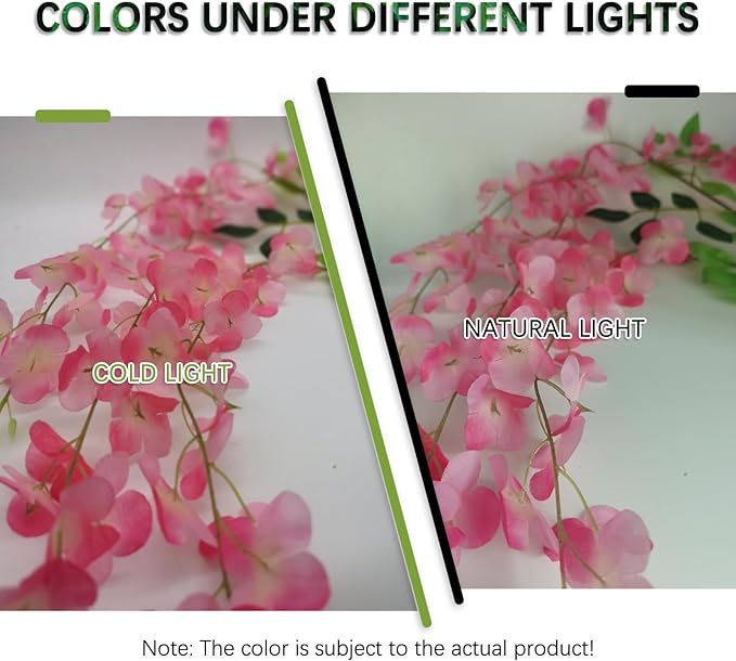 24 Pack Dark Pink Wisteria Hanging Flowers Garland, 3.77 Feet Artificial Flower - Image 2