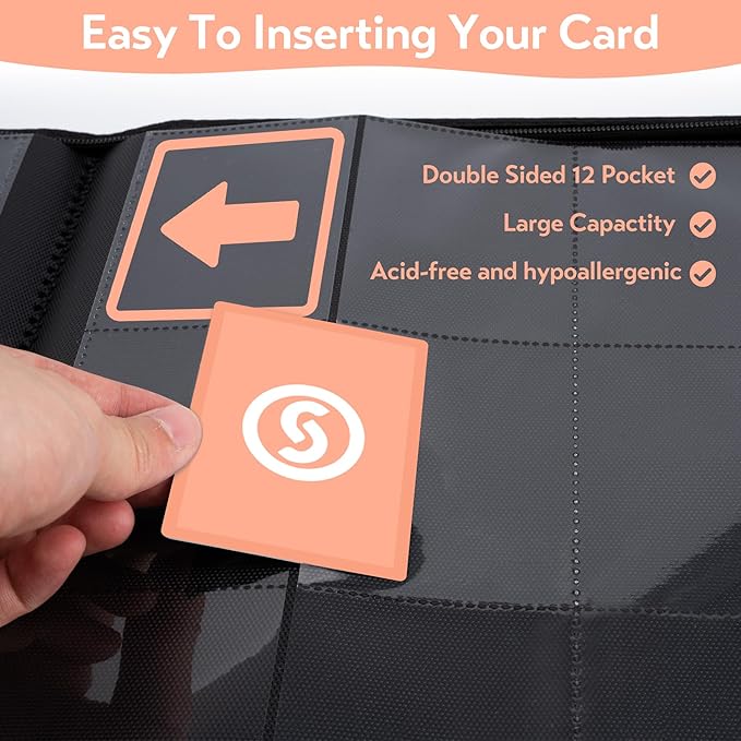 SMYV 12 Pocket Trading Card Binder, Premium PU Cover Card Binder - Image 5