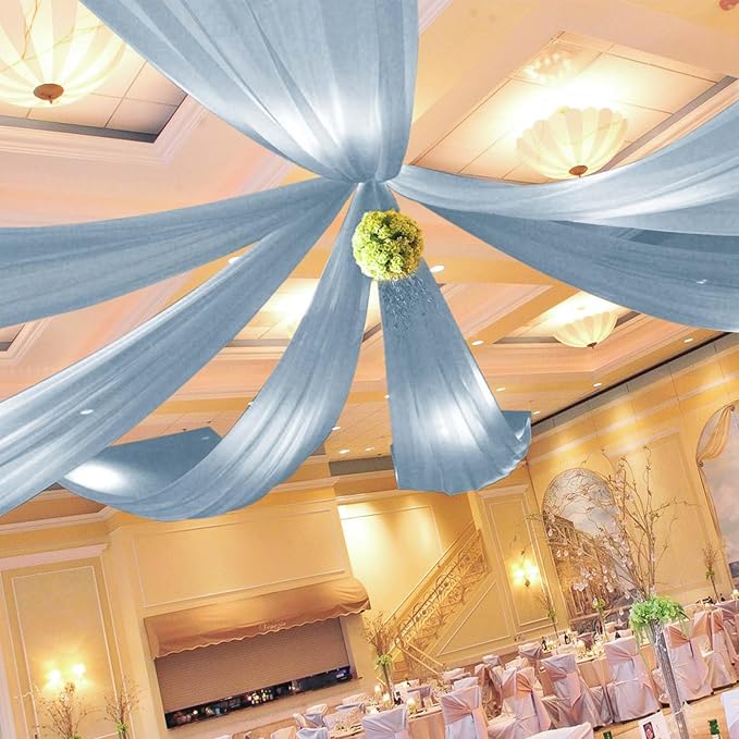 6 Panels Dusty Blue Ceiling Drapes by HNPSTBNO