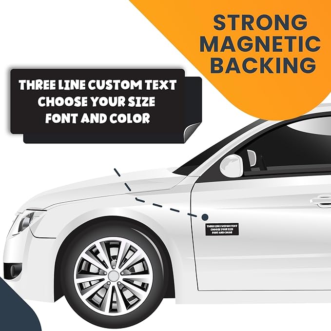 Magnet Me Up Three Line Custom Text Customizable Magnet Decal, Design Your Own - Image 7