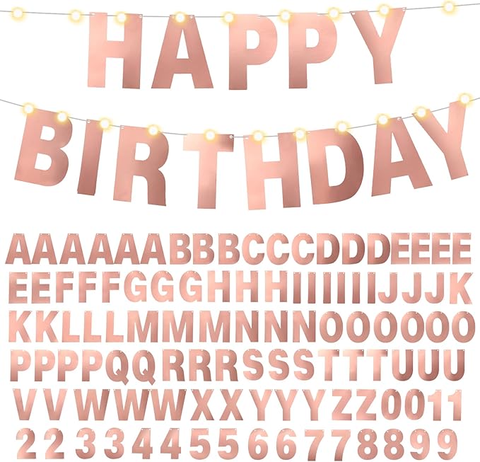 TaoBary 112 Pcs DIY Letter Kit Glitter Customizable Banner Letters Include 107 - Image 9