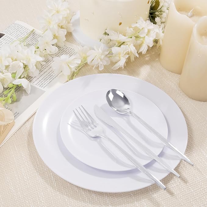 bUCLA 200PCS White Plastic Plates - Image 5
