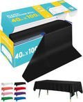 Black Plastic Table Cover Roll - 40IN x 100FT by Niuara