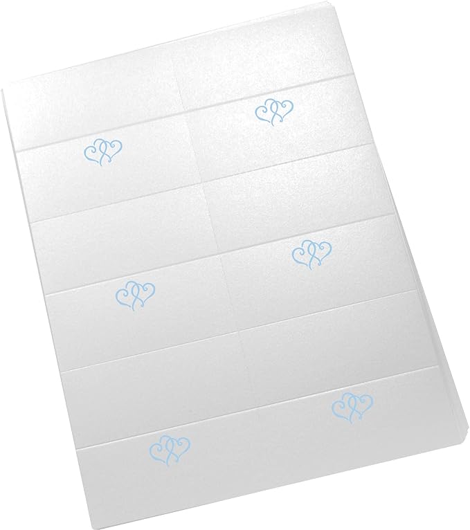 Linked Hearts Printable Place Cards, Light Blue, Laser & Inkjet Printers - Image 3