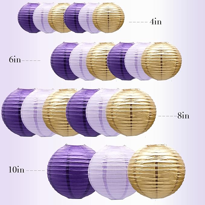 ADLKGG Paper Lanterns Decorative, Round Hanging Lanterns Party Supplies - Image 2
