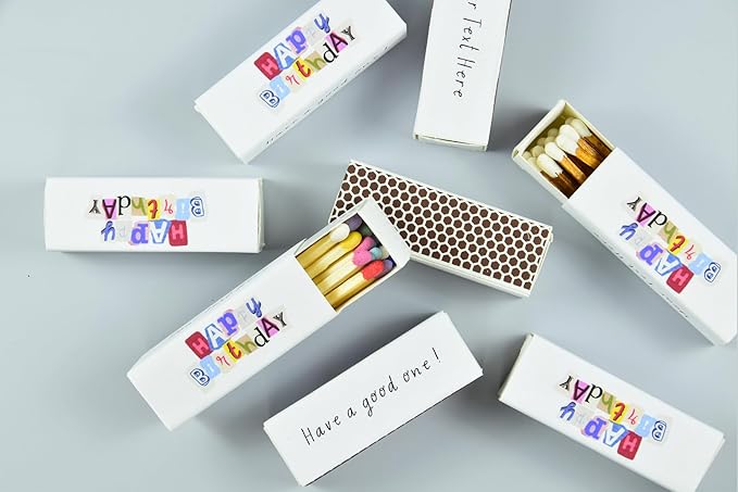 Customizable Birthday Matchboxes – Set of 10 – Fun Birthday Design – Colorful - Image 4