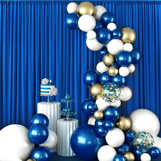 10ft x 8ft Wrinkle Free Royal Blue Backdrop Curtains - Image 5