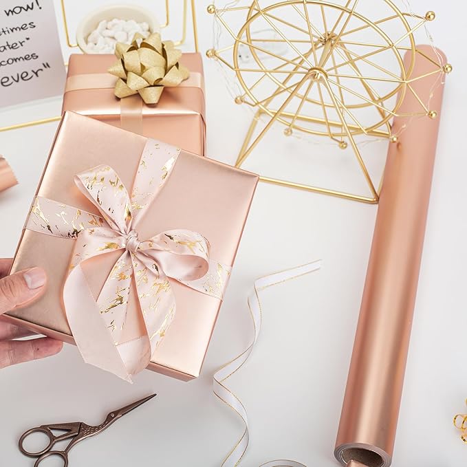 Garbendy Gift Wrapping Paper Roll-Solid Color Pearly-Lustre Paper, Valentine's - Image 3