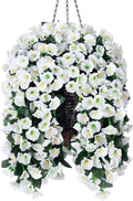 Artificial Faux Hanging White Flowers Plants Basket by HyeFloraartificialflowers