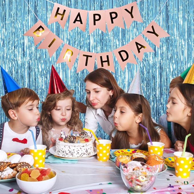2 Pack Blue Streamers Party Decorations Fringe Backdrop Ocean Themed - Image 3