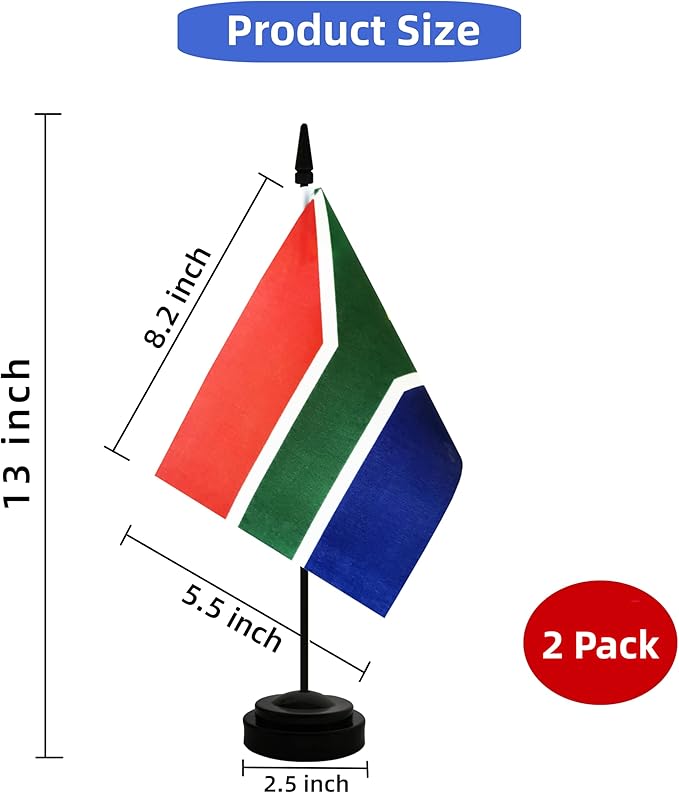 2 Pack South Africa Desk Flag, South African Table Office Flag - Image 2