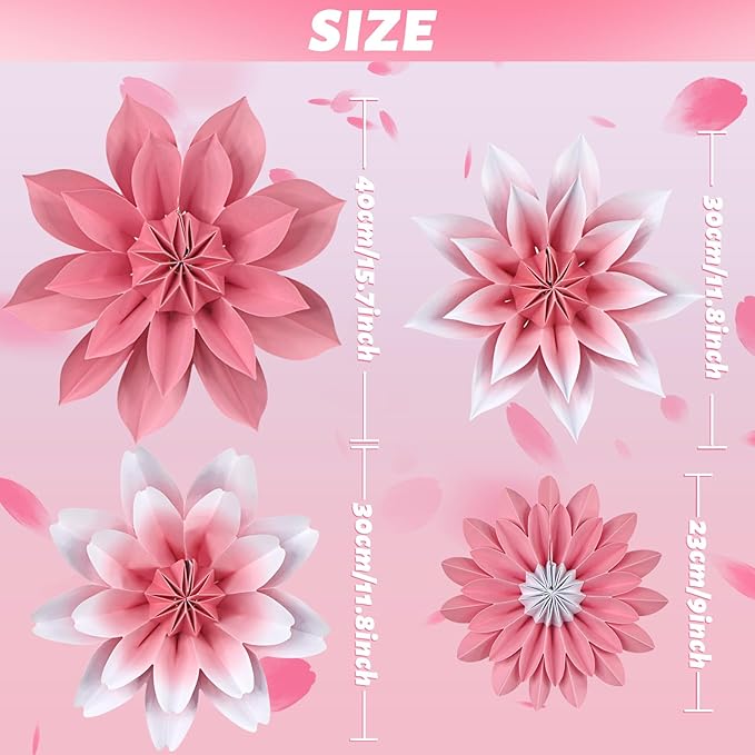 ADLKGG Paper Flower Fan Decorations, Tea Party, Spring Summer Party, Baby Shower - Image 7