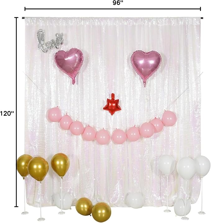 Poise3EHome White Iridescent Sequin Backdrop, 8FT x 10FT Sequin Photography - Image 10
