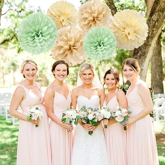 Sage-Green Gold-Champagne Party Decorations - Image 7