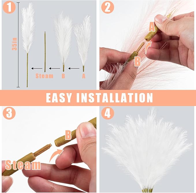 35" Faux Pampas Grass Decor - Image 4
