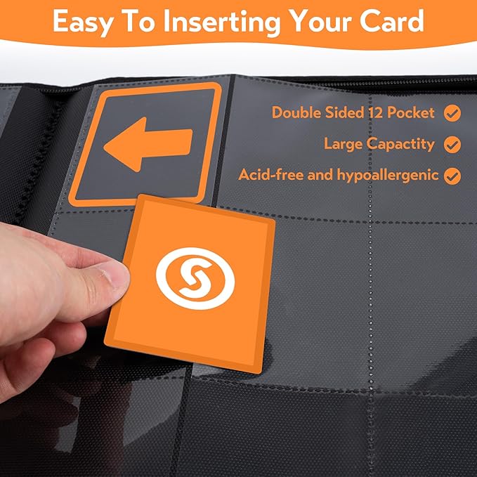 SMYV 12 Pocket Trading Card Binder, Premium PU Cover Card Binder - Image 5