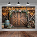9x6ft Country Wedding Photography Backdrop Rustic Barn Door Photography by Mtsxfy