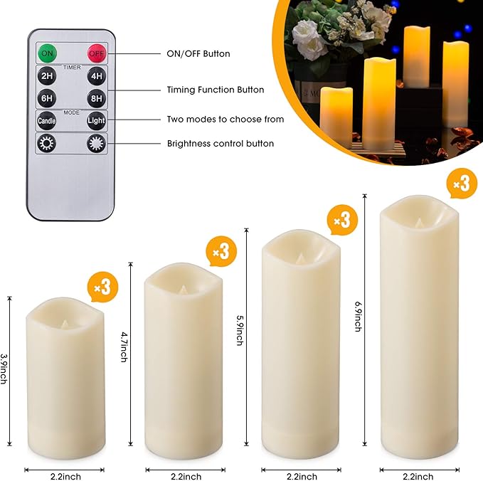 Waterproof Flickering Flameless Candles, Outdoor Indoor Candles - Image 5