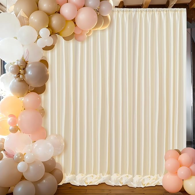 10ft x 10ft Thick Ivory Backdrop Curtains - Image 5