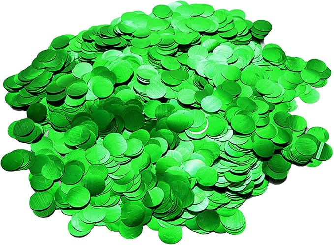 Green Foil Confetti, Round Dots Glitter Table Confetti, Sparkling by Tim%26Lin