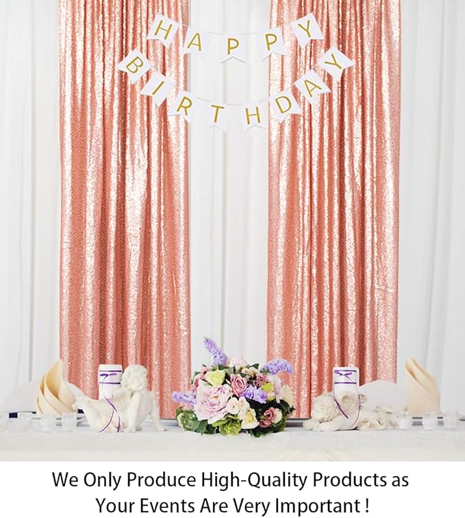 ShinyBeauty Sparkle Backdrop Curtain 2 Panels Set Sequin Photo Backdrop 2FTx8FT - Image 2
