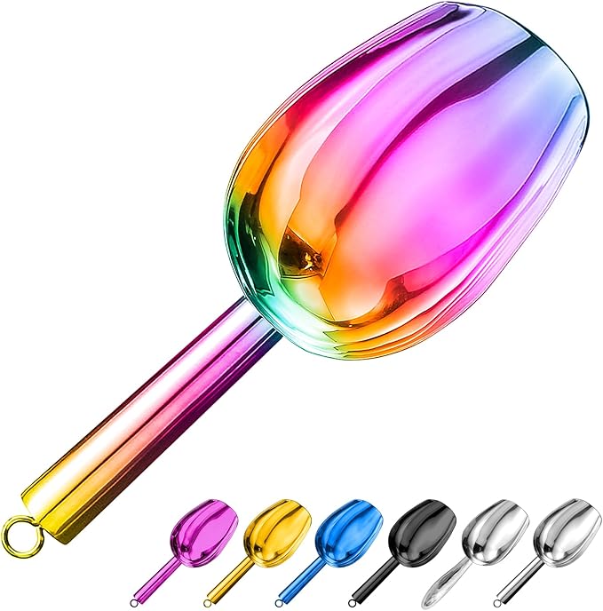 Metal Ice Scoop 3 Oz, Small Stainless Steel Ice scooper by Sanhaipen