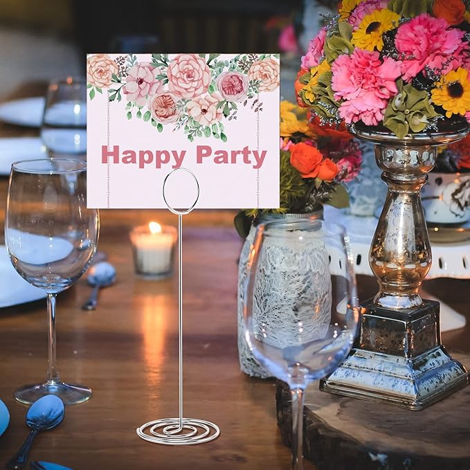 10Pcs Place Card Holder, Table Number Holders, Wire Picture Holder, Table Card - Image 5