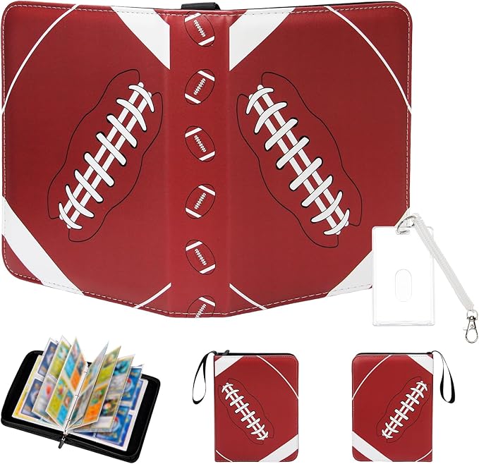 Football Card Binder, Trading Card Binder 4 Pocket, 400 Pockets Card Holder by Unknown