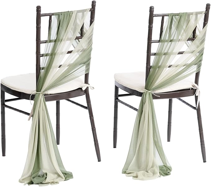 Ling's moment Wedding Chair Sashes Cover Aisle Decorations Draping Fabric by LingsMoment