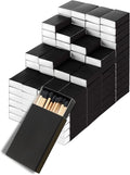 250 Boxes Blank Black Wooden Matches | Strike on Box Matchboxes Traditional by Winecraft