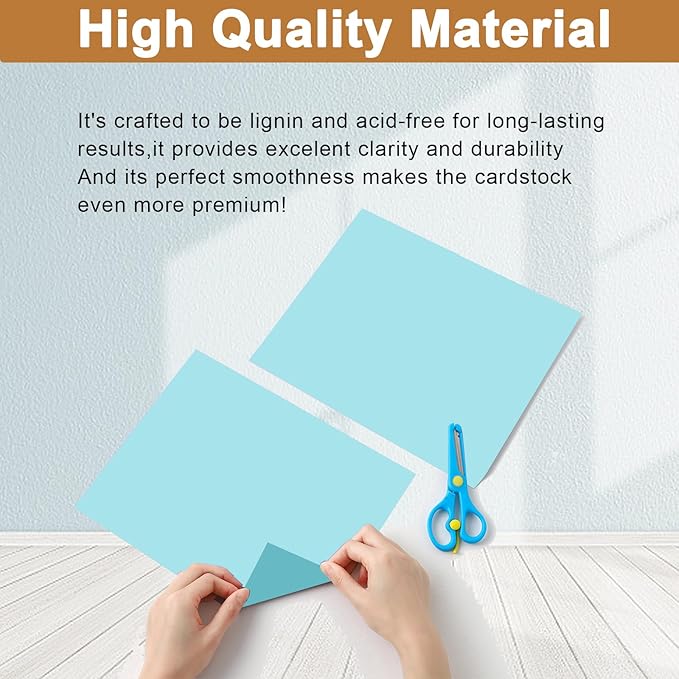 120 Sheets Light Blue Cardstock 8.5 x 11 Craft Paper, 250gsm/92lb Heavyweight - Image 4