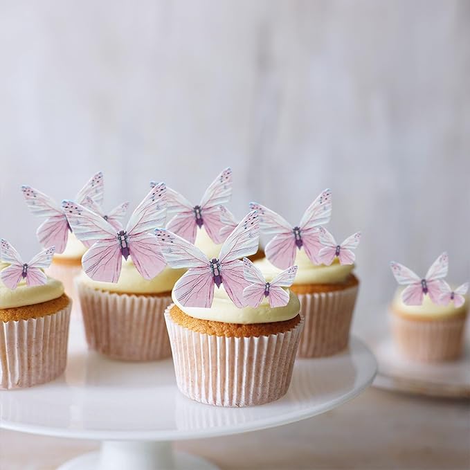 Ephlyn 72Pcs Edible 3D Butterfly Cupcake Toppers Cute Butterfly Picks Realistic - Image 4
