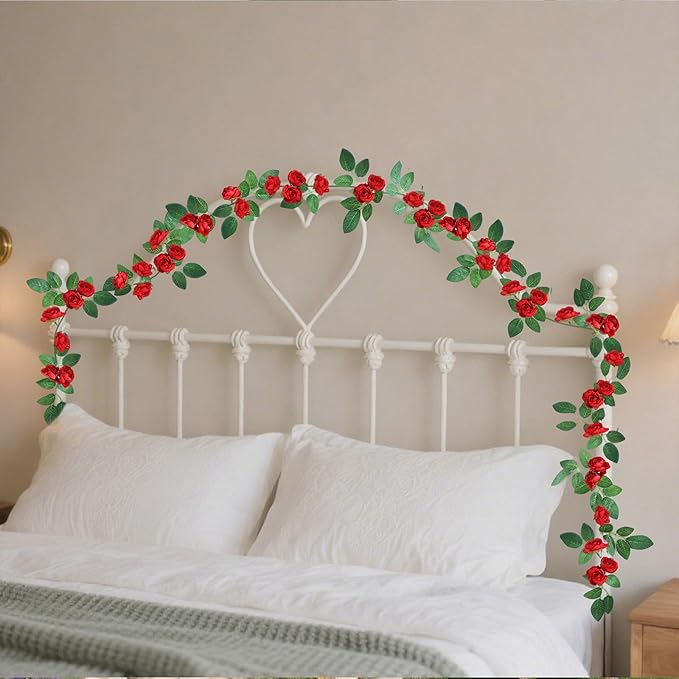 4 Packs Artificial Rose Garland: 31.48Ft Each Fake Flower Vine - Image 6